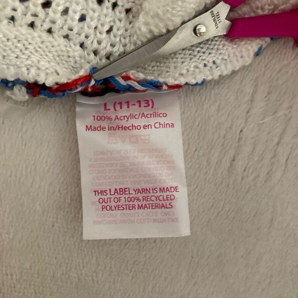 No Boundaries Striped Crochet Halter Crop Top Red White Blue Size Large NWT - Picture 14 of 15